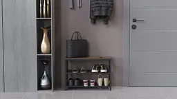 Банкетка універсальна Ferrum-decor Слайм 45x63x26 чорний ДСП Дуб Сонома Трюфель 16мм (FRD-104073) - мініатюра 4
