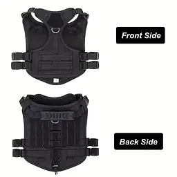 Шлейка для собак Vest, тактичний жилет з ручкою і системою MOLLE, регульований, Чорний L - мініатюра 4