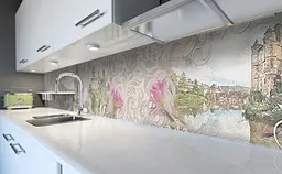 Вініловий кухонний фартух Рослинний Орнамент наклейка для кухні ПВХ замок Абстракція Happy Pocket Z181486 - мініатюра 6
