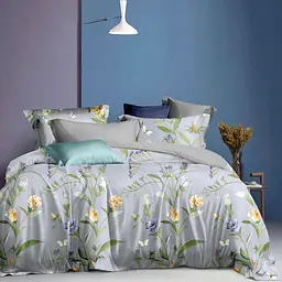 Простирадло МВМ My Home Пісня квітів 230х160 см сіре (BL-FS-09 GRAY) - мініатюра 7