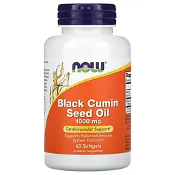 Натуральна добавка NOW Black Cumin Seed Oil 1000 mg, 60 капсул