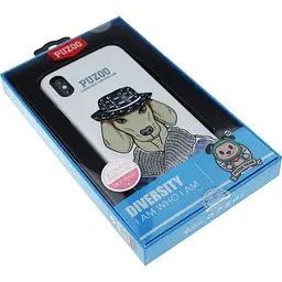 Чохол-накладка PUZOO TPU Glossy Shiny Powder Art dog iPhone X White Ravan - мініатюра 2
