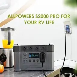 Портативна зарядна станція AAllpowers S2000 Pro 1500Wh 405405mAh 2400W Portable Power Station - мініатюра 9