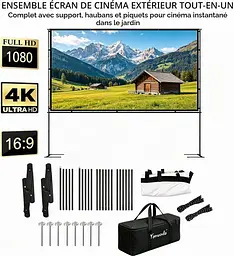 Проекційний екран 100" 16:9 зі стійкою Yanuoda - мініатюра 2