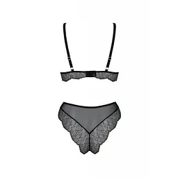 Комплект білизни: бюст та трусики з мереживом Passion Amberly Set, 4XL/5XL (чорний) - мініатюра 4