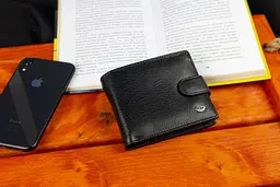 Чорне чоловіче портмоне з натуральної шкіри з фіксацією ST Leather ST103 9,5 см - мініатюра 8