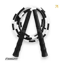 Бісерна скакалка EasyFit FreeRope 2,7 м (чорно-біла) - мініатюра 2