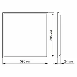 LED панель Videx 60 Вт 4100K 6600 Лм 220V 160° (VL-Pb604W(2) IP20 - мініатюра 3
