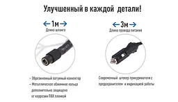 Автомобільний компресор Vitol 150psi 15Amp 40л Провід 3 м Шланг 1 м R13-16 Ліхтар (K-60) - мініатюра 6