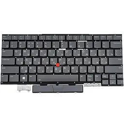 Клавіатура для ноутбука LENOVO (ThinkPad: X1 Yoga 7th Gen) rus storm сірий підсвічування клавіш без фрейму
