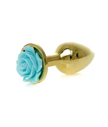 Анальна пробка - Jewellery Gold PLUG ROSE- Light Blue - мініатюра 2
