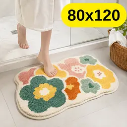 Стильний та практичний килимок для ванної кімнати 80×120 см зі кашеміру — м’який, антиковзкий, вологопоглинаючий KT9000004 - мініатюра 2