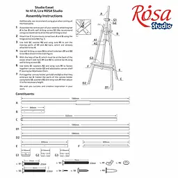 Мольберт стаціонарний Rosa Studio №41 А Ліра сосна 71×80×170 см висота полотна 124 см розібраний - мініатюра 8