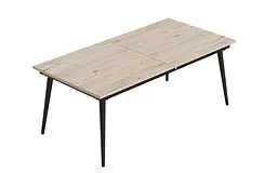 Стіл журнальний трансформер Dandi Small Ferrum-decor 45x120(160)x70 Чорний метал ДСП Дуб Сан-Марино 16 мм (FRD-106798) - мініатюра 5