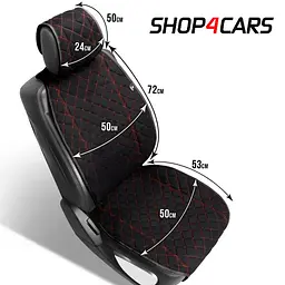 Накидки для сидінь Алькантара Verona Premium L Чорно-Червона Нитка (Оригінал) - мініатюра 3