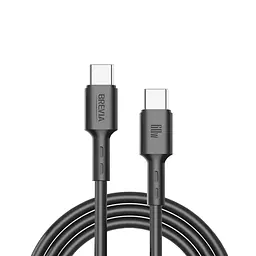 Кабель Brevia Type-C to Type-C 60W 1 м, чорний ZIP (51100BCCZ1)