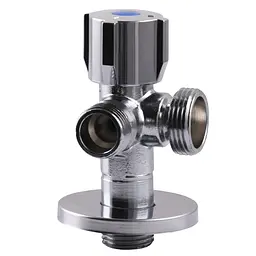 Кран кульовий кутовий подвійний Selba 1/2″х 1/2″х3/4″ Double (SL1599) - мініатюра 5