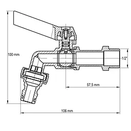 Кран поливу з конектором для швидкого підключення Koer KR.259 - 1/2" KR3128 - мініатюра 2