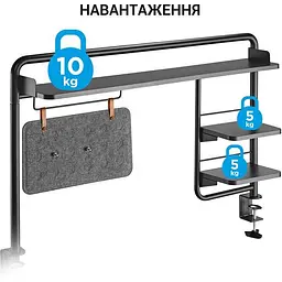 Настільна полиця-органайзер OfficePro DS253B Black (DS253B) - мініатюра 3