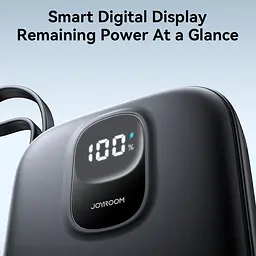 Універсальна мобільна батарея Joyroom 10000mAh 22,5W PD, QC, USB-A, USB-C За допомогою USB-C cable Чорний - мініатюра 7