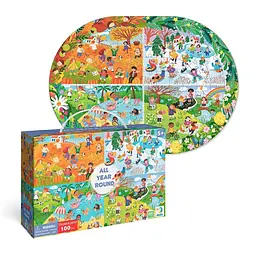 Дитячий віммельпазл "Увесь рік" DoDo Toys 300607, 100 елементів
