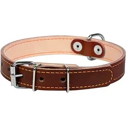 Нашийник подвійний Collar, шкіра, 27-35х1,4 см, коричневий