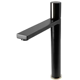 Змішувач для умивальника Rea Icon black L.gold чорний високий REA-B5681, Чорний - мініатюра 5