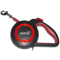 Повідець-рулетка AnimAll Reflector для собак вагою до 25 кг 5 м червоно-чорна