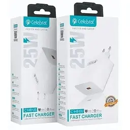 Мережевий зарядний пристрій Celebrat C-H8-EU 25W Wall Charger + Type C Cable - мініатюра 3