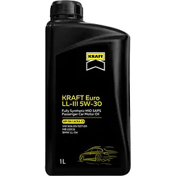 Олива моторна Kraft Euro LL-III 5W-30, 1 л