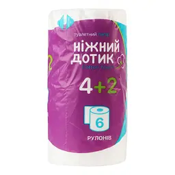 Двошаровий туалетний папір Ніжний дотик, 6 рулонів - мініатюра 6