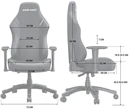 Ігрове крісло Anda Seat Luna Color Size L Black/Blue (AD18-48-BS-PV) - мініатюра 10