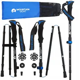 Трекінгові палиці Mountain Goat Pro+ 43-130 см MG0007 Black/Blue (P-5907739318244) - мініатюра 2
