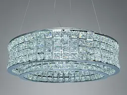 LED підвісна кришталева люстра 110Вт хром пульт - мініатюра 4