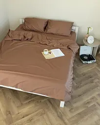 Постільна білизна євро Dushka Home Сатин Люкс 20898 200х220 см капучіно
