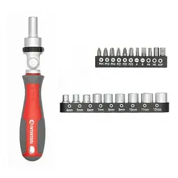 Викрутка реверсивна INTERTOOL VT-3360 з карданом, набір насадок та головок 21 шт, Cr-V