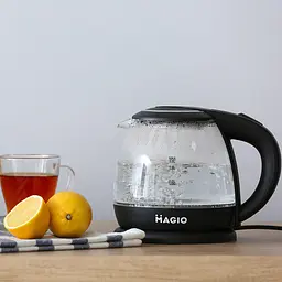 Електрочайник Magio МG-496, 1 л 900 Вт термостійке скло чорний (496МG) - мініатюра 3