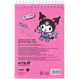Блокнот пружина A6 48 аркушів б/лін. Kuromi пласт. HK25-196-2/Kite/ - мініатюра 2