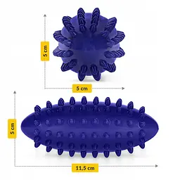 М'яч масажний огірок 4FIZJO Spike Bean 11.5 x 5 см Blue (P-5905973403306) - мініатюра 4