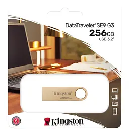 USB флеш накопичувач Kingston 256GB DataTraveler SE9 G3 Gold USB 3.2 (DTSE9G3/256GB) - мініатюра 6