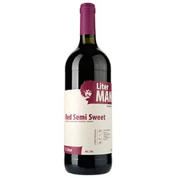 Вино Shilda Liter Man Red Semi Sweet, красное, полусладкое, 1 л