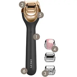 Електронний ролик для обличчя з мікроголками GESKE MicroNeedle Face Roller 9 в 1 сірий - мініатюра 4