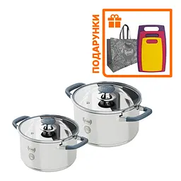 Набір із 2-х каструль Master Chef Krauff 3.7л, 4.7л + Набір кухонних дошок та сумка шопер - мініатюра 7