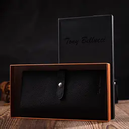 Жіночий тонкий гаманець з натуральної шкіри Tony Bellucci 22036 чорний - мініатюра 10