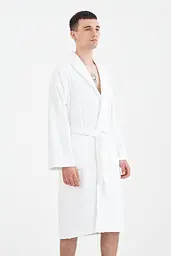 Халат махровий unisex Lotus Home - Basic Line white L - мініатюра 7