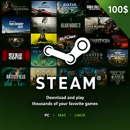 Код активації Steam Gift Card (Стім) на 100 USD US-регіон   