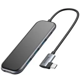 Розгалужувач Baseus Multi-functional Hub (Type-C to 3xUsb3.0+HD4K+PD) сірий CAHub-BZ0G