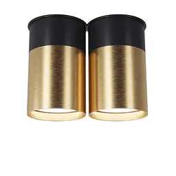 Точковий спот BP Black/White Gold двійний, PikArt арт. 25595 Золотий/чорний 2