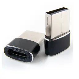Адаптер Dengos USB-USB Type-C Чорний (ADP-021)