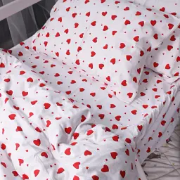 Підковдра MirSon Фланель 015 Love 110х140 см Червоно-біла (2200009652745) - мініатюра 4